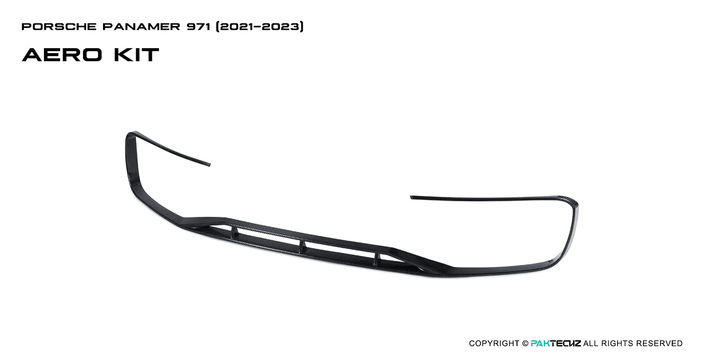 Porsche Panamera 971.2 Carbon Fiber Bumper Lip Paktechz Design 2021-23