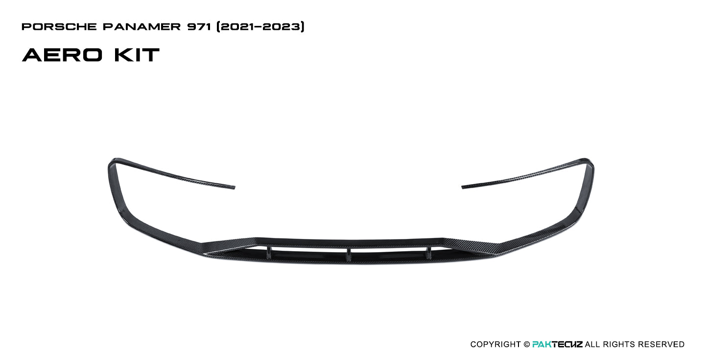 Porsche Panamera 971.2 Carbon Fiber Bumper Lip Paktechz Design 2021-23