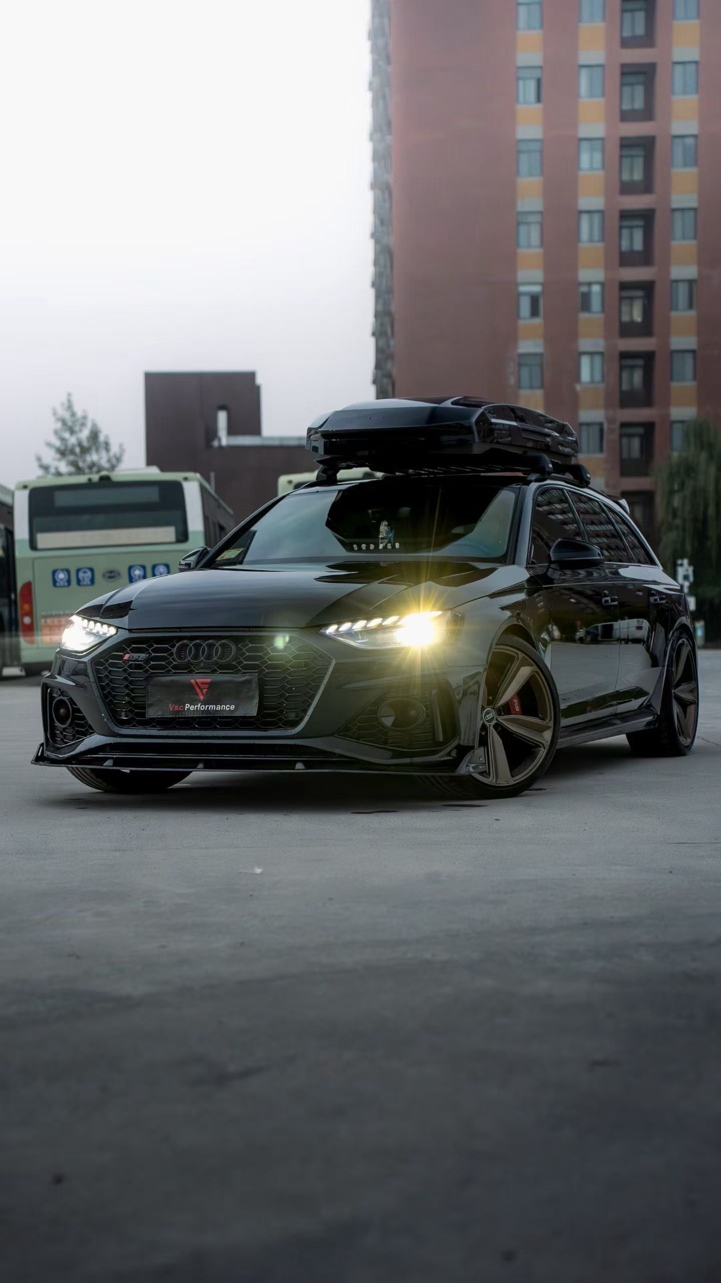 Audi B9.5 RS4 Carbon Fiber Front Lip AE Design 2020-2024 Facelift