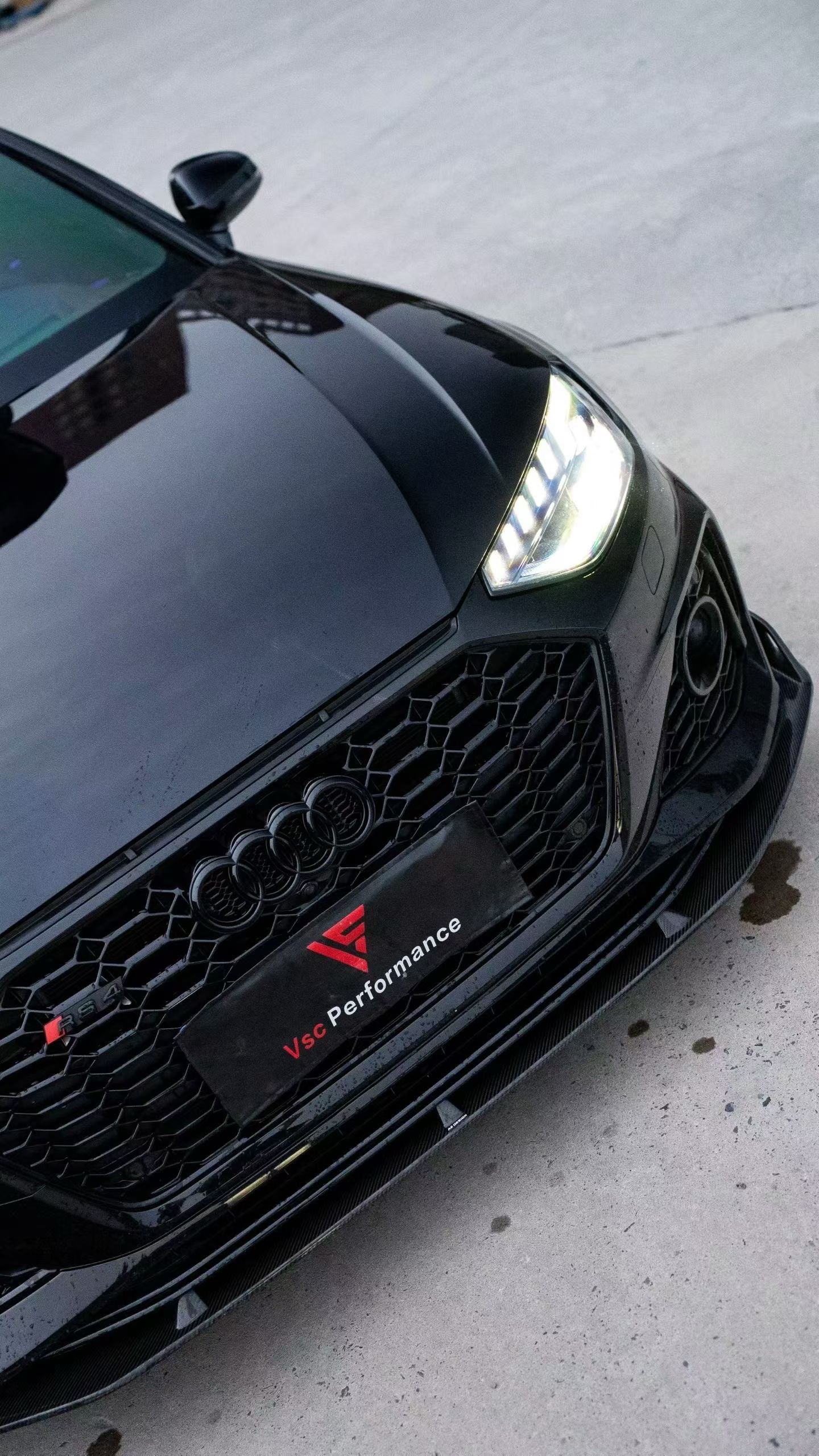 Audi B9.5 RS4 Carbon Fiber Front Lip AE Design 2020-2024 Facelift