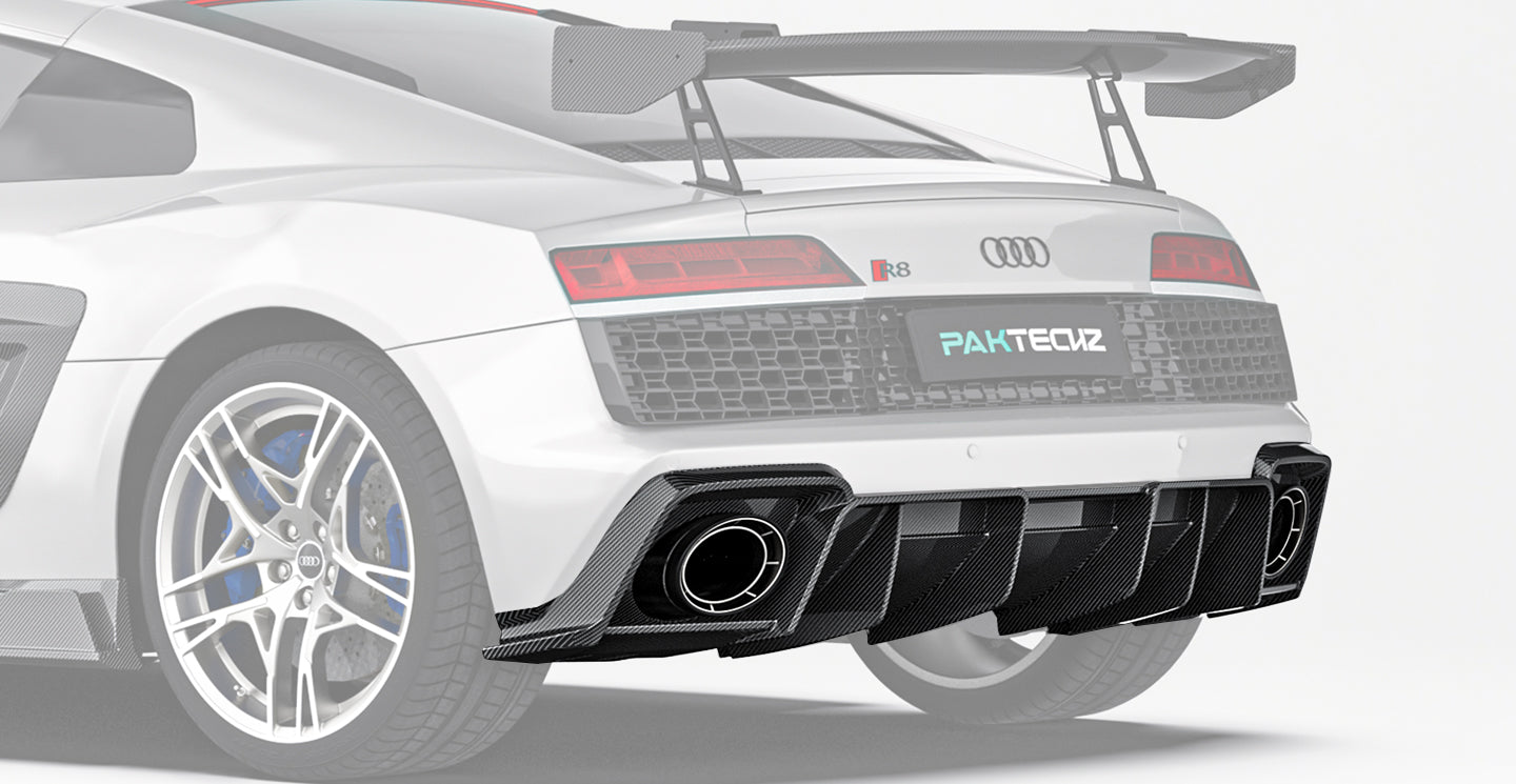 Audi R8 Paktechz Design Carbon Fiber Rear Diffuser 2019-2024