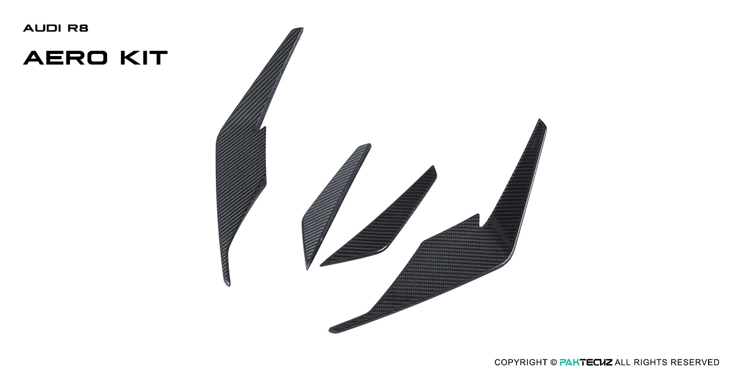 Audi R8 Paktechz Design Carbon Fiber Front Canards 2019-2024