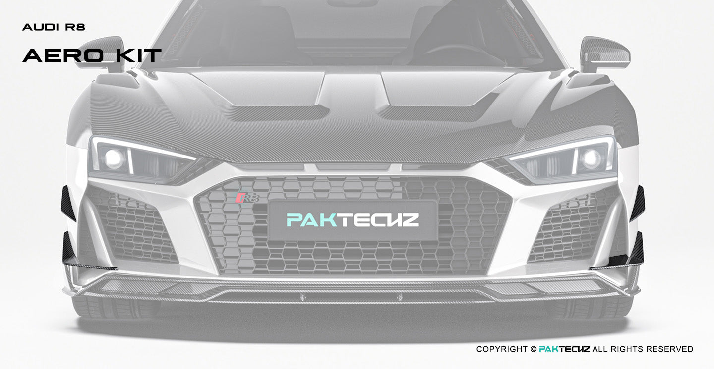 Audi R8 Paktechz Design Carbon Fiber Front Canards 2019-2024