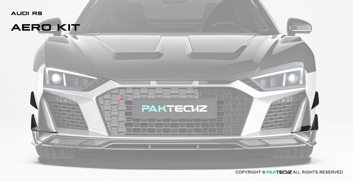 Audi R8 Paktechz Design Carbon Fiber Front Canards 2019-2024