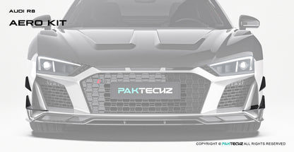 Audi R8 Paktechz Design Carbon Fiber Front Canards 2019-2024