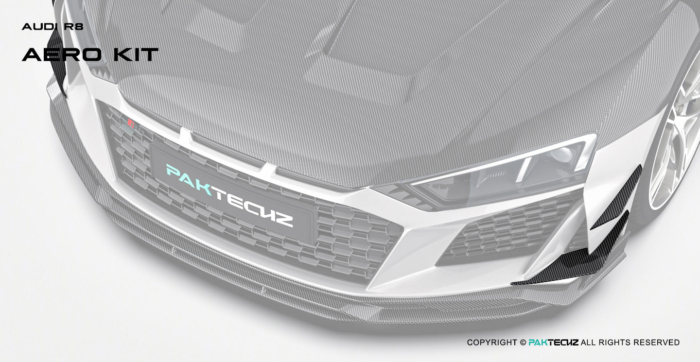 Audi R8 Paktechz Design Carbon Fiber Front Canards 2019-2024