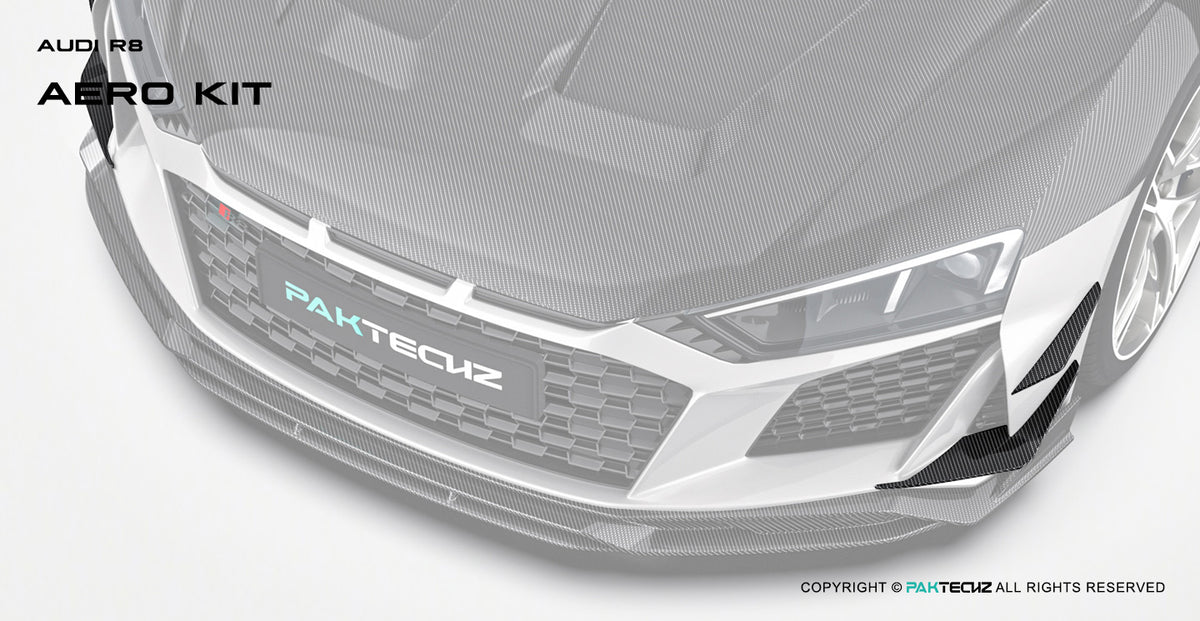 Audi R8 Paktechz Design Carbon Fiber Front Canards 2019-2024