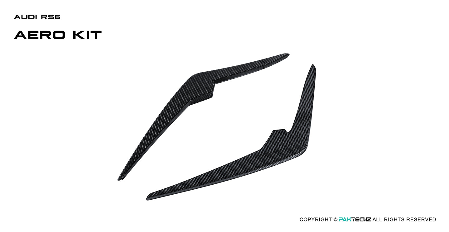 Audi RS6 RS7 C8 Paktechz Design Carbon Fiber Front Canards 2019-2026