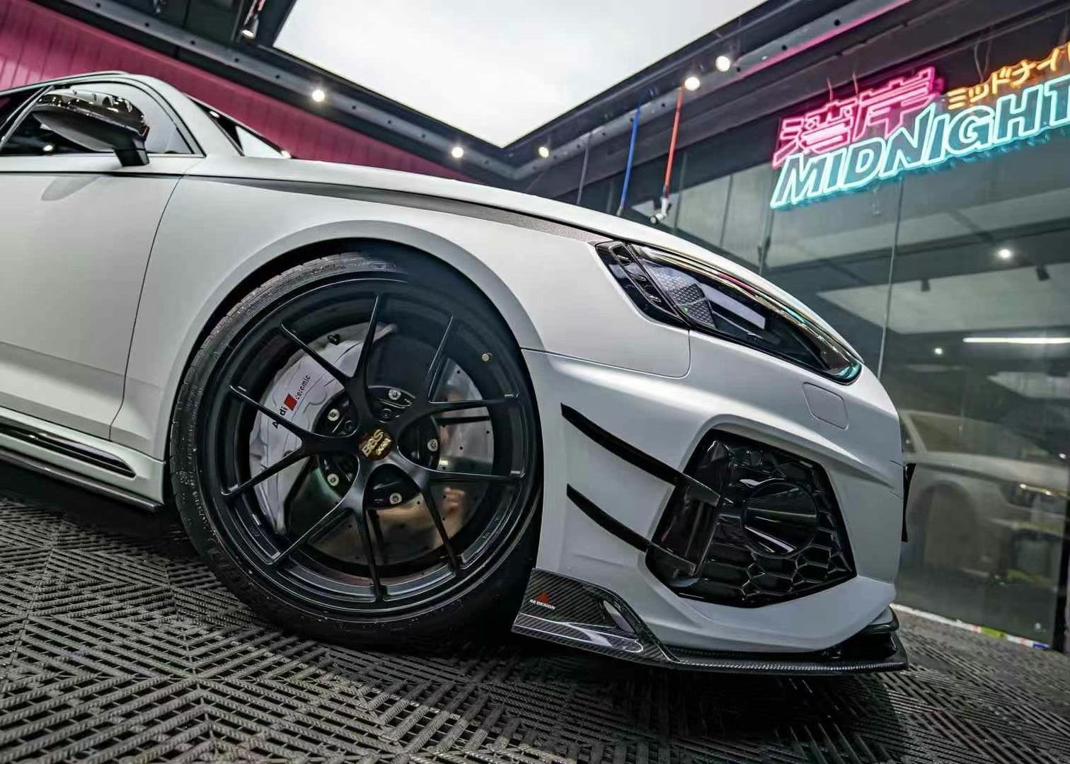 Audi B9.5 RS4 Carbon Fiber Front Lip AE Design 2020-2024 Facelift