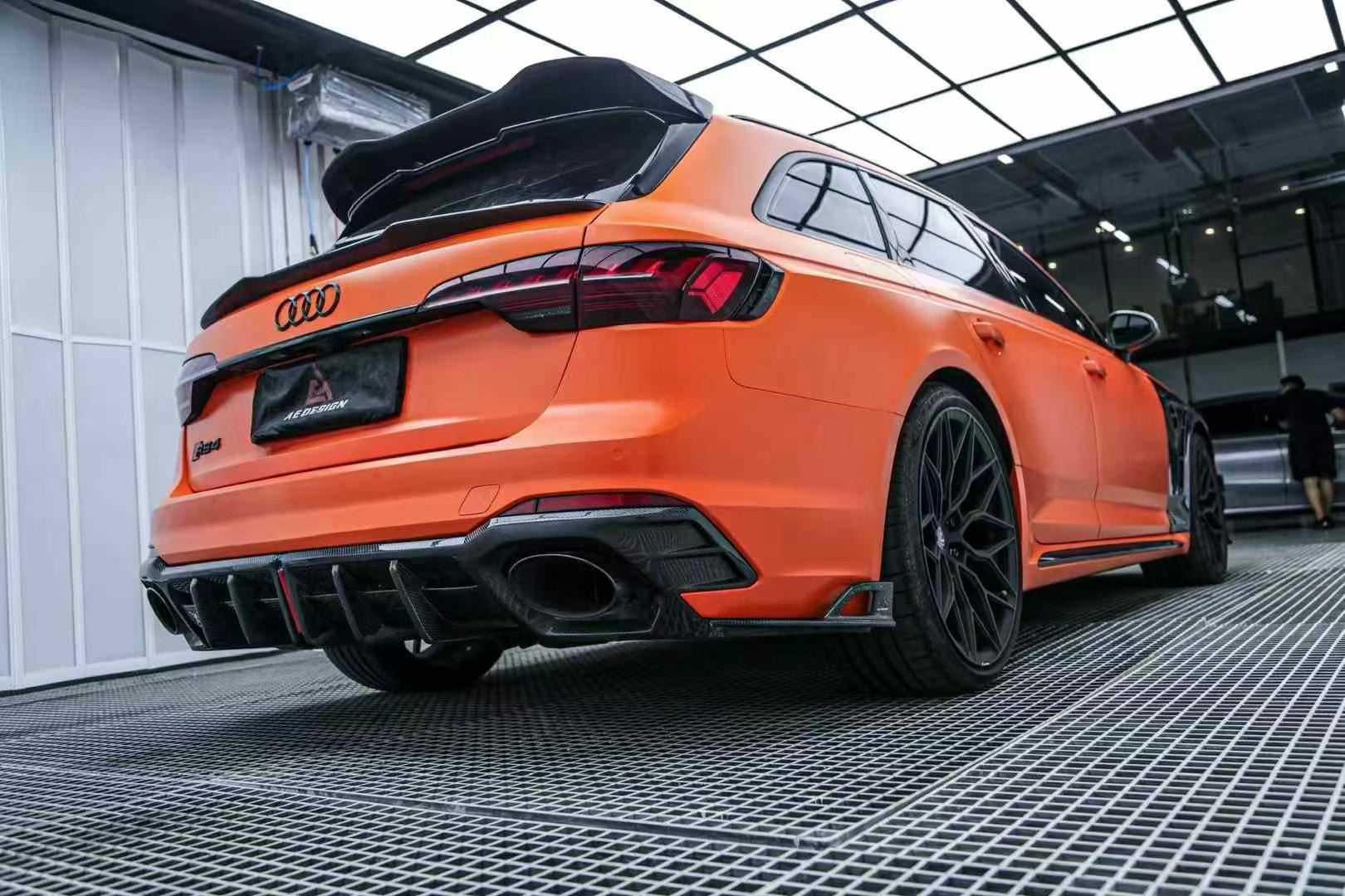 Audi B9.5 RS4 Carbon Fiber Rear Diffuser AE Design 2020-2024 Facelift