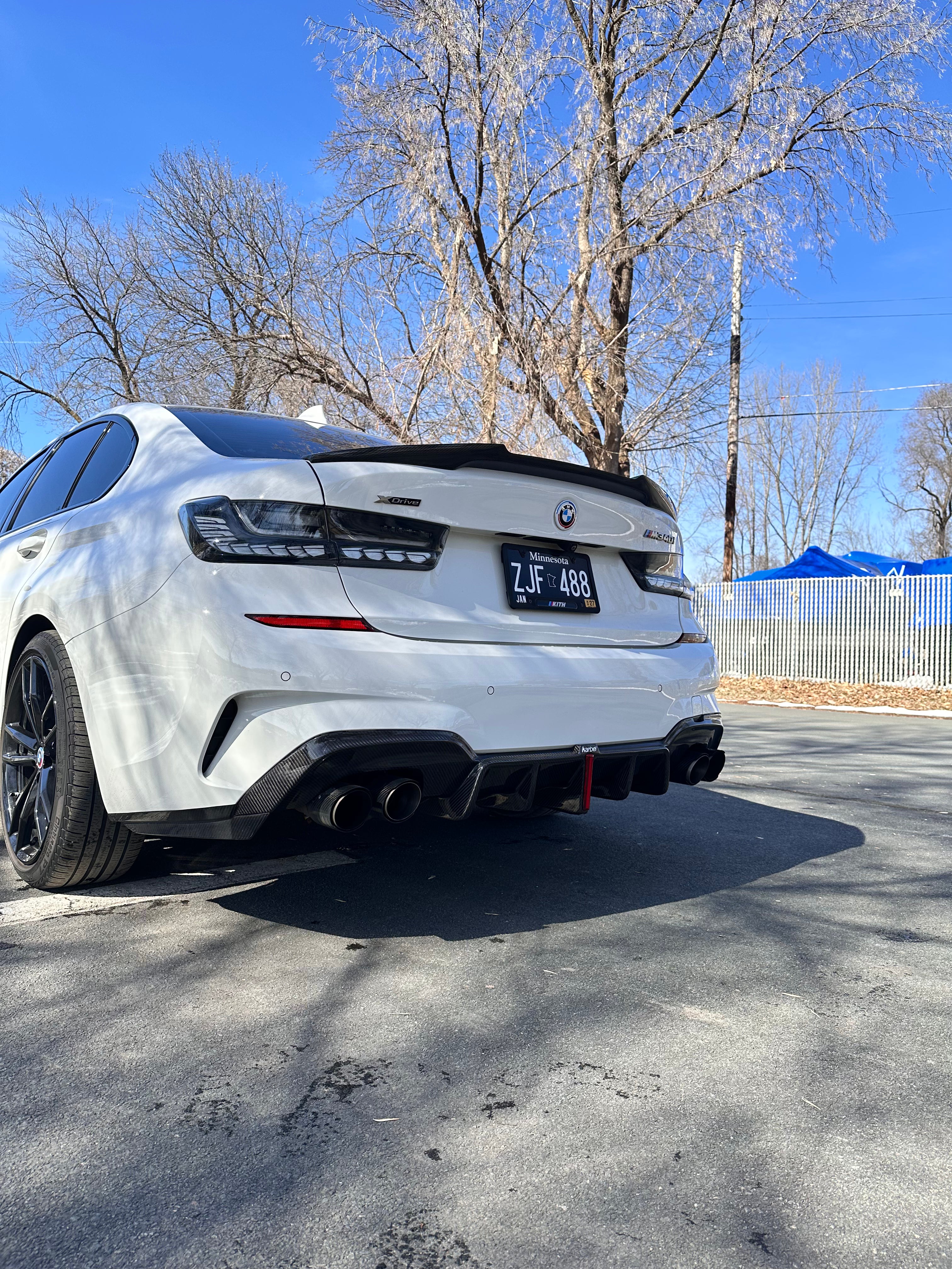 BMW G20 G21 Carbon Fiber Rear Diffuser Karbel Design 19-22 M Sport