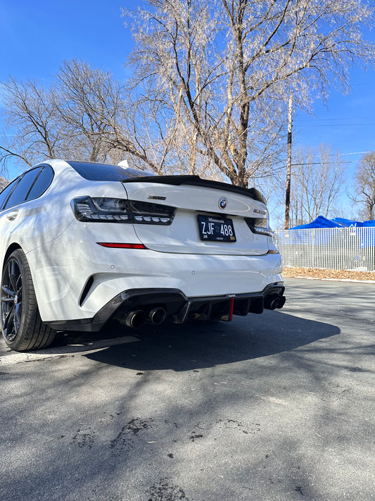 BMW G20 G21 Carbon Fiber Rear Diffuser Karbel Design 19-22 M Sport