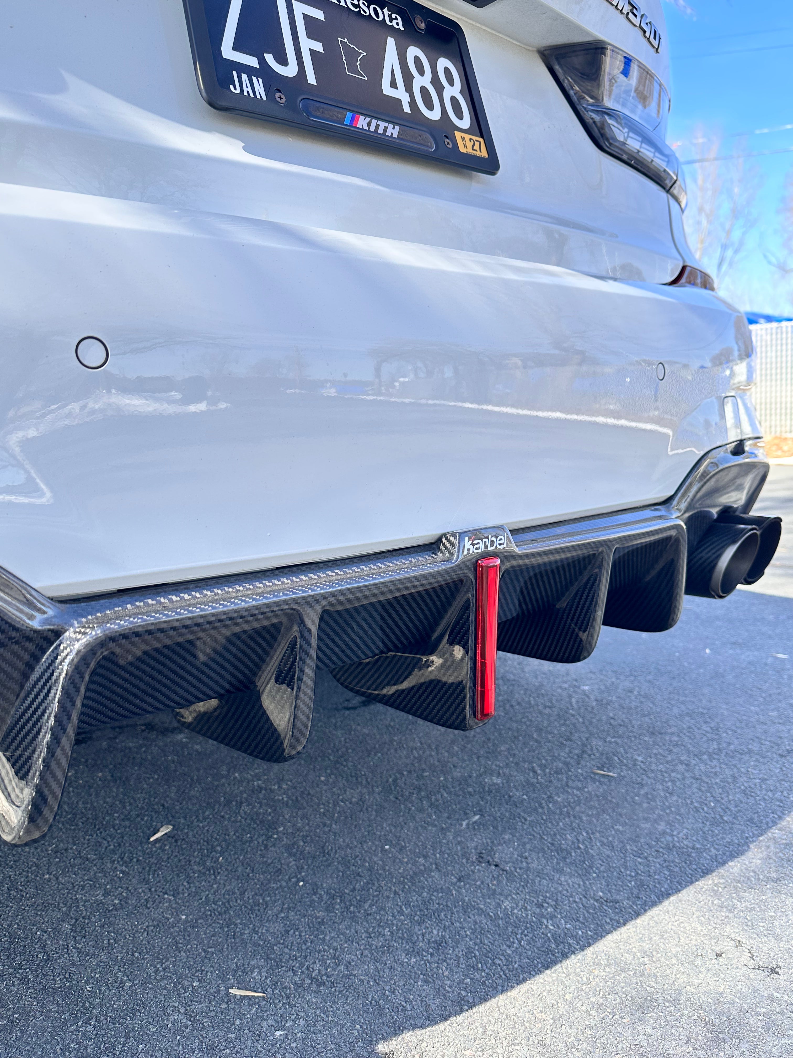 BMW G20 G21 Carbon Fiber Rear Diffuser Karbel Design 19-22 M Sport