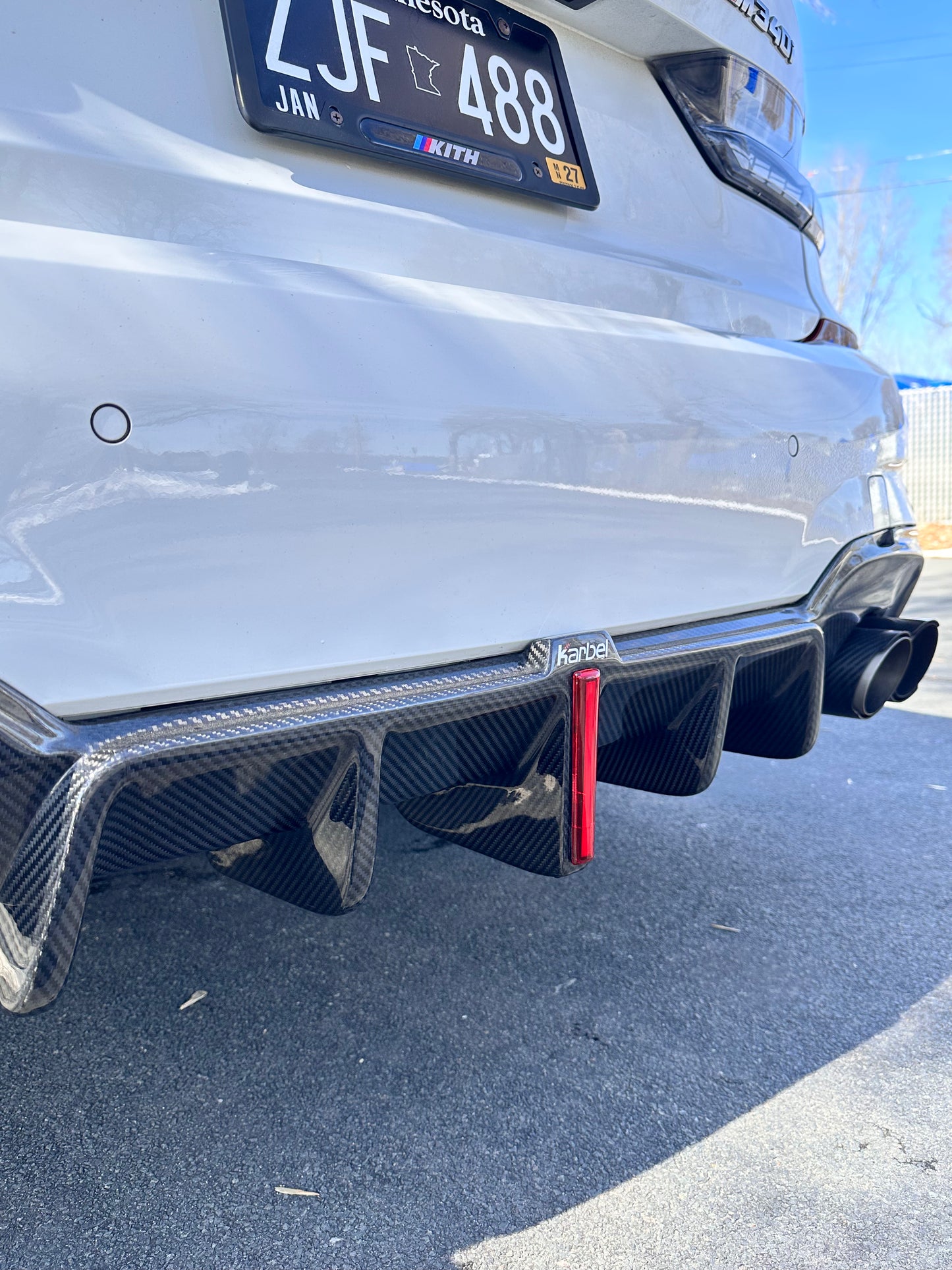 BMW G20 G21 Carbon Fiber Rear Diffuser Karbel Design 19-22 M Sport