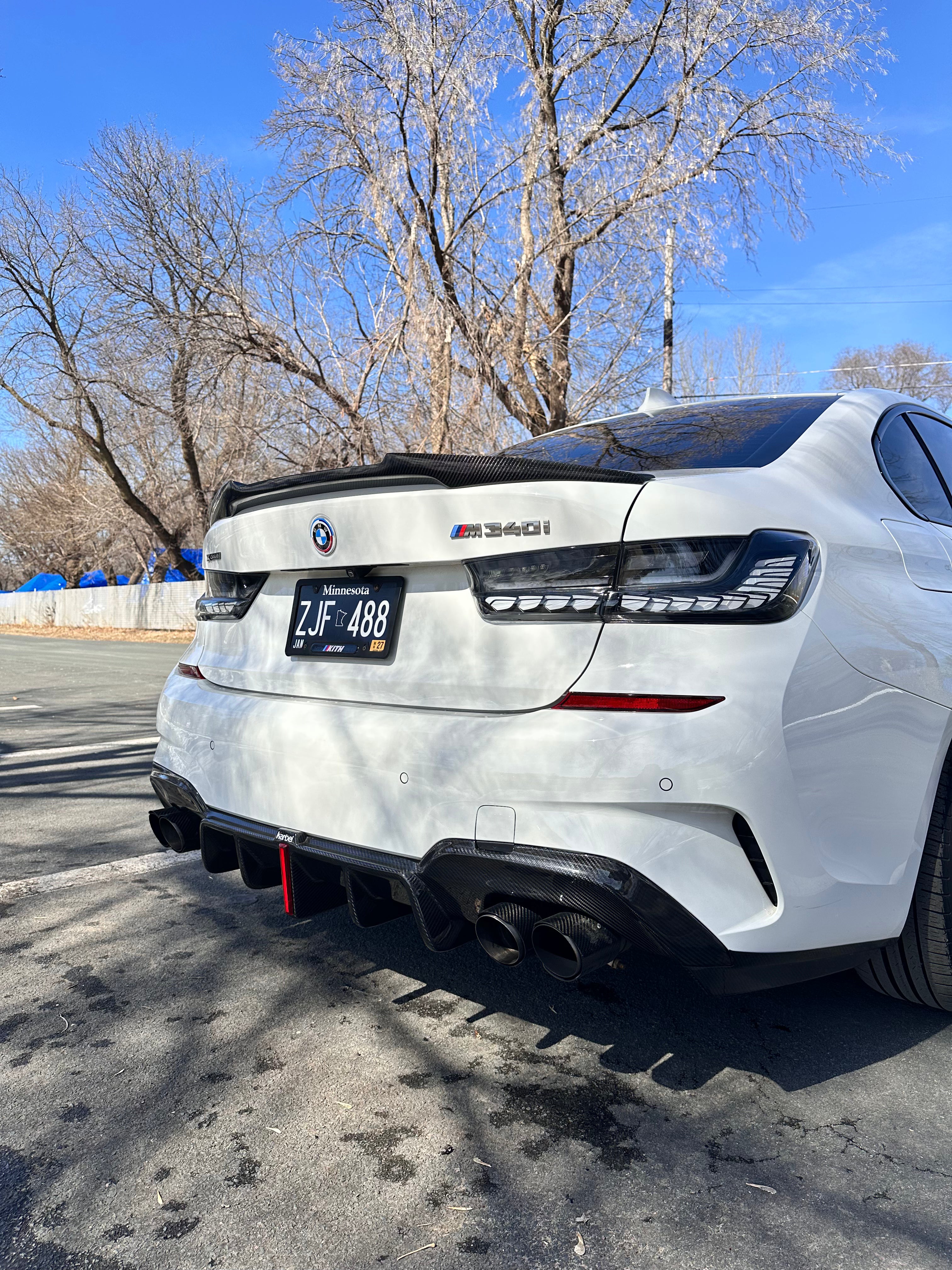 BMW G20 G21 Carbon Fiber Rear Diffuser Karbel Design 19-22 M Sport