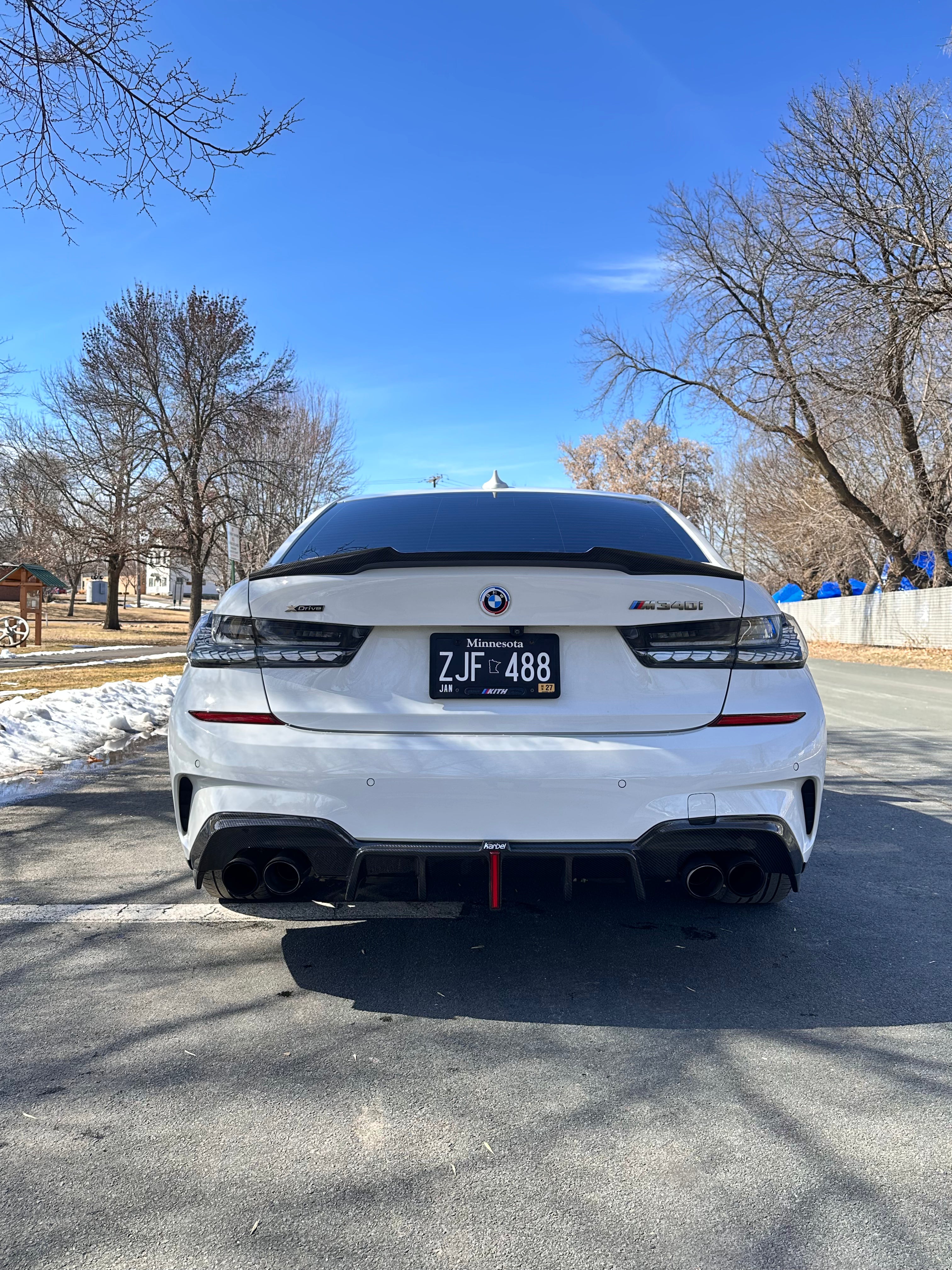 BMW G20 G21 Carbon Fiber Rear Diffuser Karbel Design 19-22 M Sport