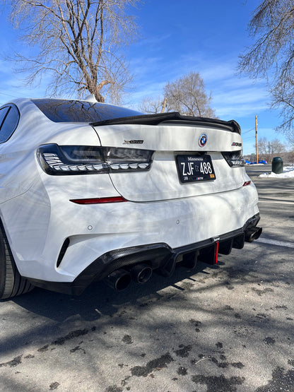 BMW G20 G21 Carbon Fiber Rear Diffuser Karbel Design 19-22 M Sport