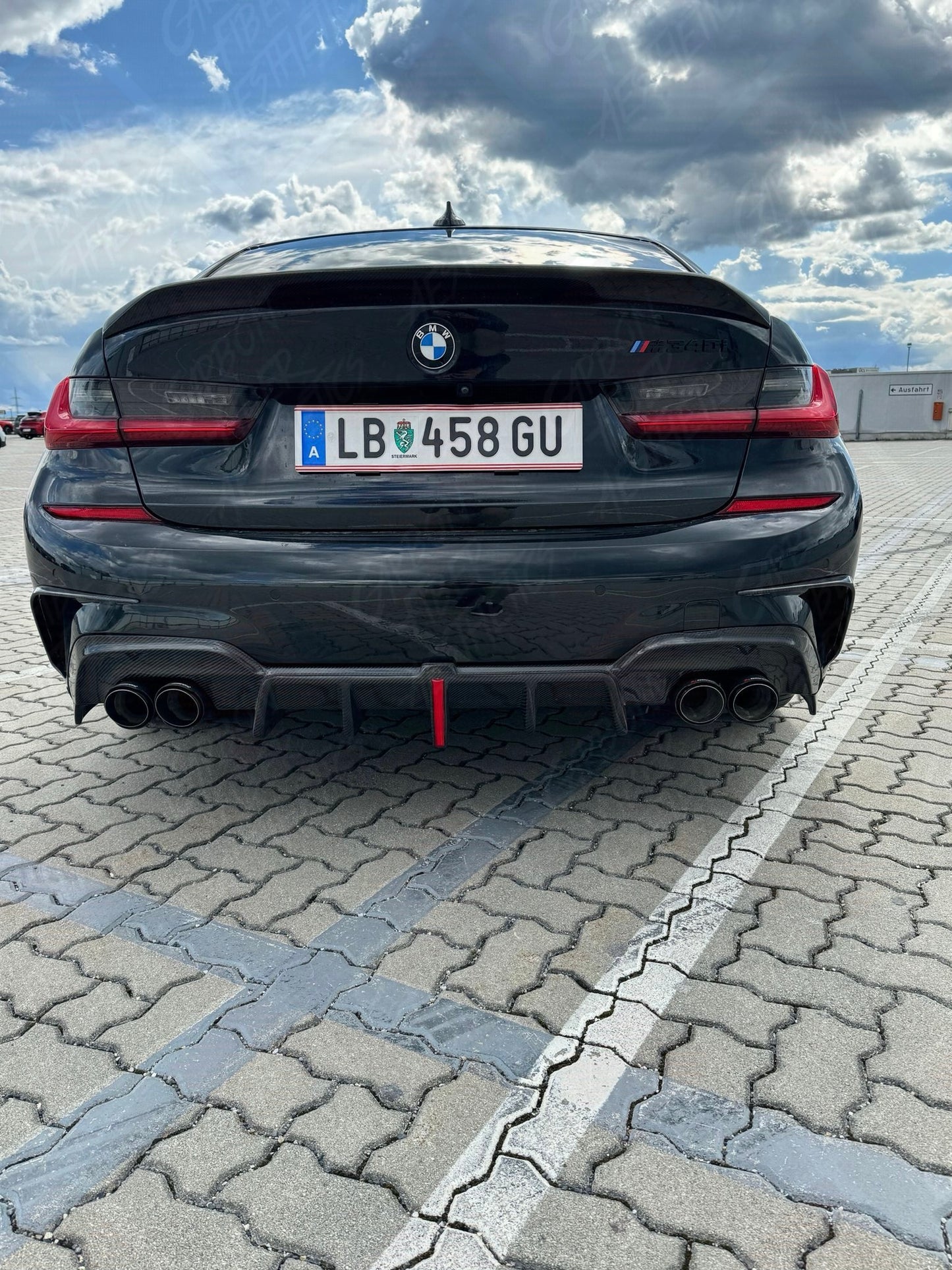 BMW G20 3 Series Carbon Fiber Rear Diffuser Karbel Style 2019 - 2023 M340 330 Pre Lci