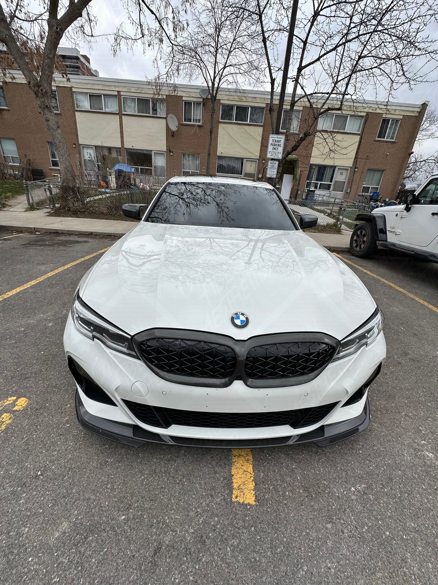 BMW G20 3 Series M340 330 3D Style Carbon Fiber Front Lip Pre Facelift