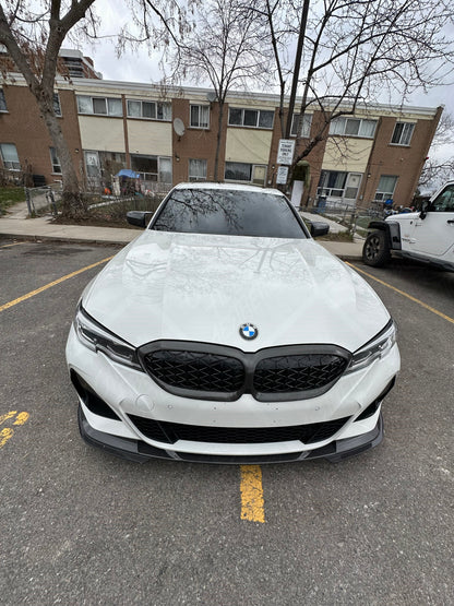 Lèvre avant en fibre de carbone style 3D pour BMW G20 G21 M Sport (avant restylage 2019-2022) 