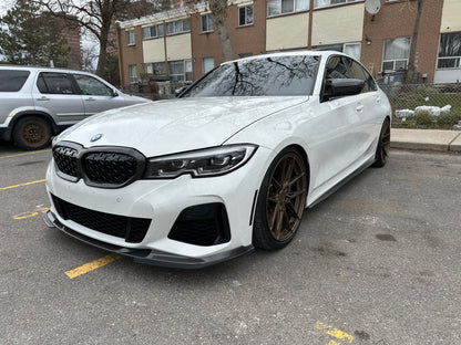 Lèvre avant en fibre de carbone style 3D pour BMW G20 G21 M Sport (avant restylage 2019-2022) 