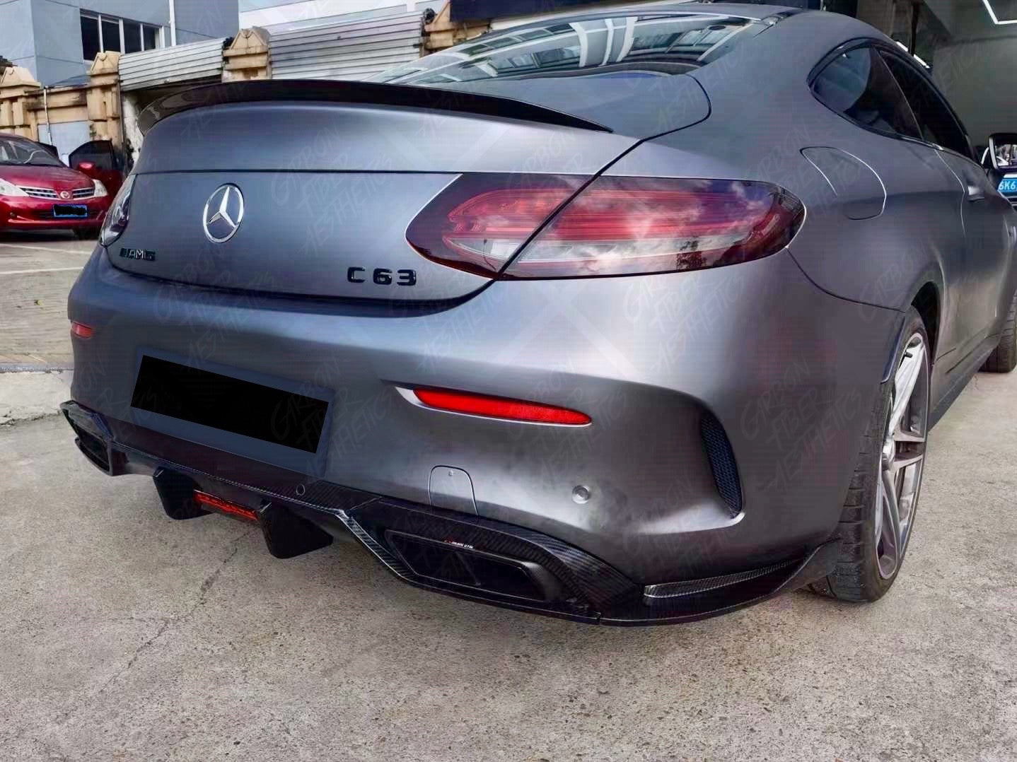 Mercedes Benz W205 C Class Coupe TAKD Design Dry Carbon Fiber Rear Diffuser 2016-19 2dr