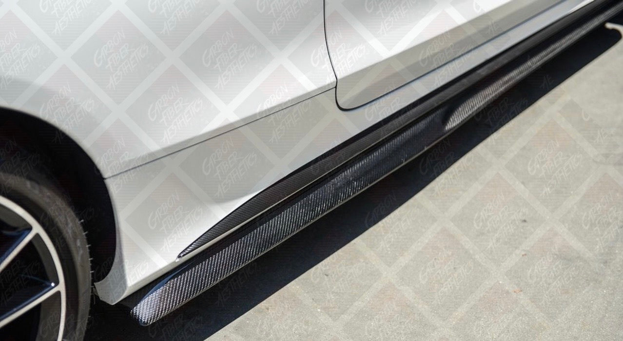 Mercedes Benz W205 C Class PSM Style Carbon Fiber Side Skirts Extensions ( Sedan / Coupe )