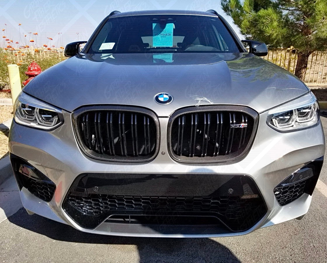 BMW F97 X3M F98 X4M Carbon Fiber Front Grilles Pre Lci