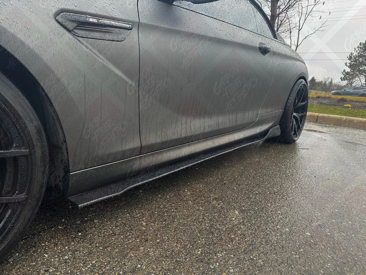 BMW F06 F12 F13 M6 Carbon Fiber Side Skirts Extensions V2 Style