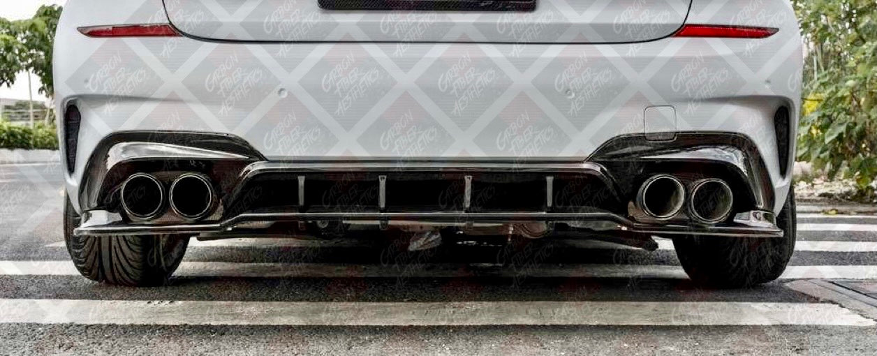 BMW G20 3 Series M340 330 Gloss Black Rear Diffuser Yofer Design