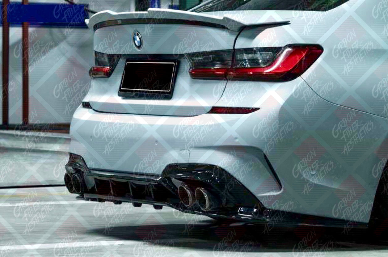 BMW G20 3 Series M340 330 Gloss Black Rear Diffuser Yofer Design