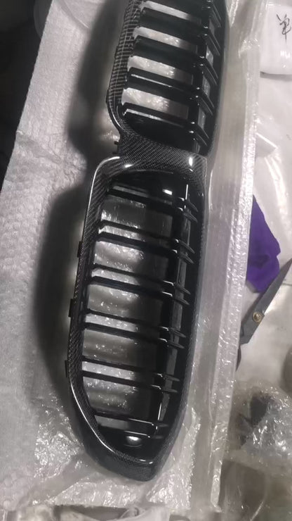 Calandre double lamelle en fibre de carbone BMW G20/G21 pour Série 3 (2019-2022, pré-restylage). 